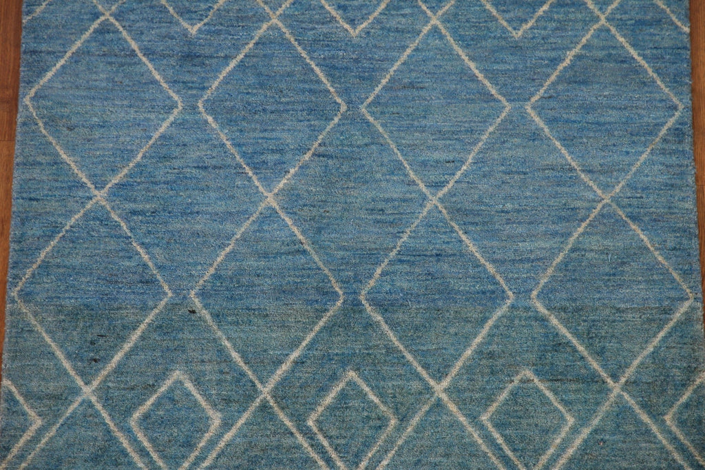 Blue Modern Gabbeh Wool Area Rug 3x5