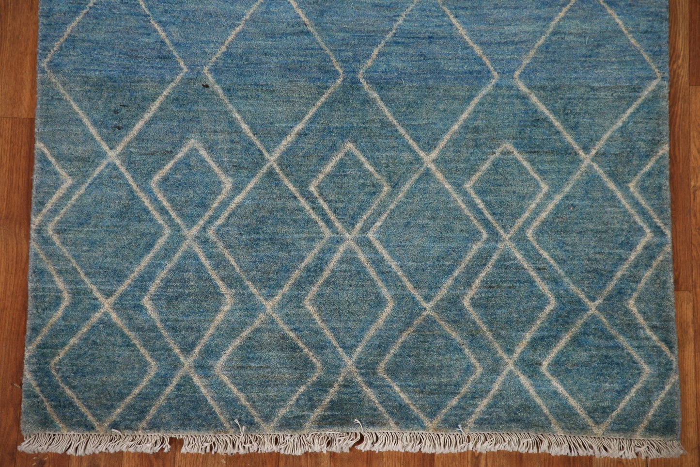 Blue Modern Gabbeh Wool Area Rug 3x5