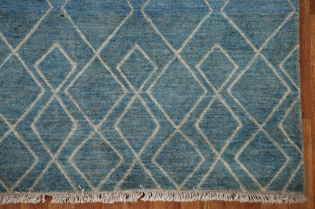 Blue Modern Gabbeh Wool Area Rug 3x5