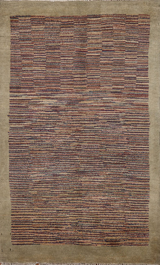 Striped Gabbeh Wool Modern Rug 3x4