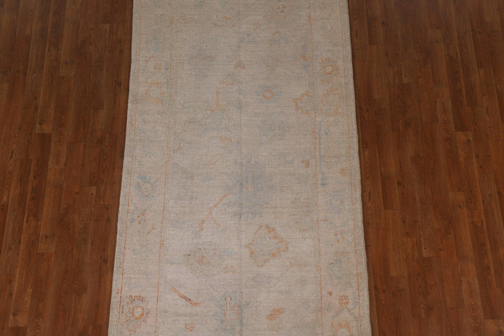 Vegetable Dye Oushak Oriental Runner Rug 4x10