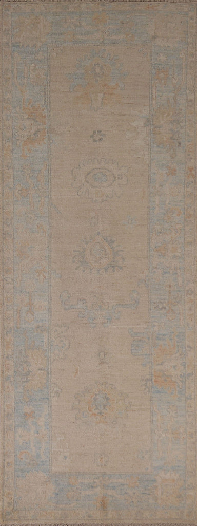 Vegetable Dye Oushak Oriental Runner Rug 3x9