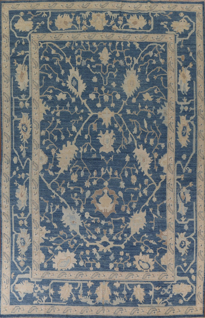 Blue Oushak Vegetable Dye Area Rug 9x12