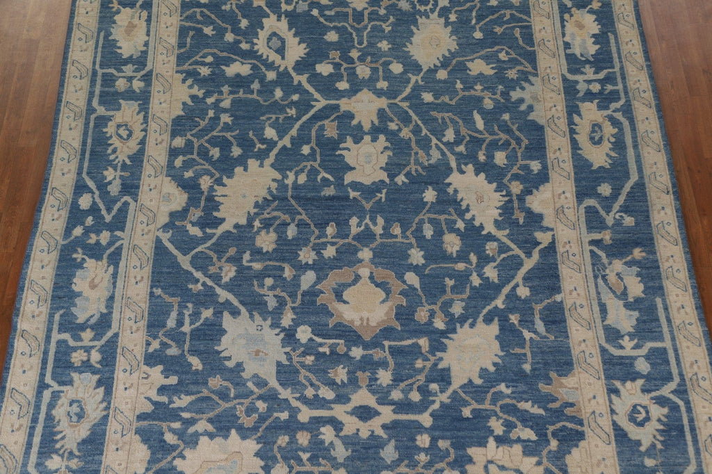 Blue Oushak Vegetable Dye Area Rug 9x12