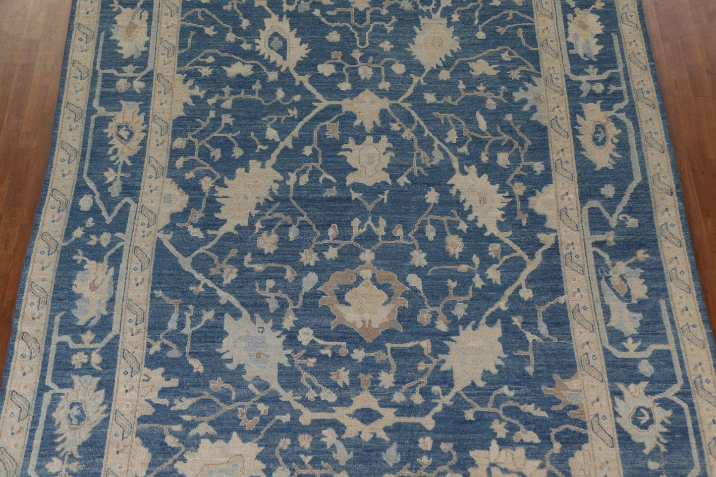 Blue Oushak Vegetable Dye Area Rug 9x12