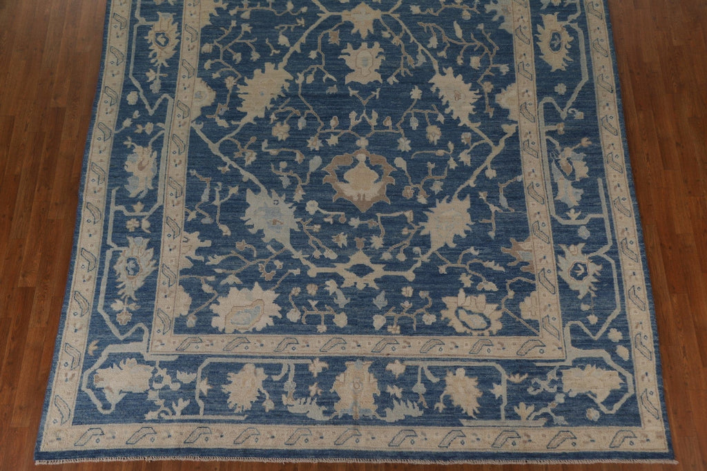 Blue Oushak Vegetable Dye Area Rug 9x12