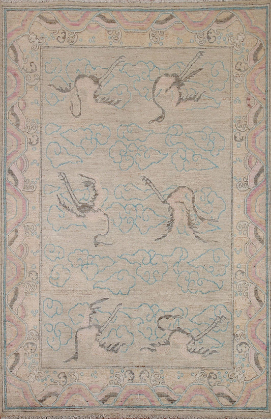 Vegetable Dye Oushak Turkish Area Rug 5x7