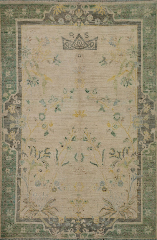 Vegetable Dye Oushak Oriental Area Rug 5x7