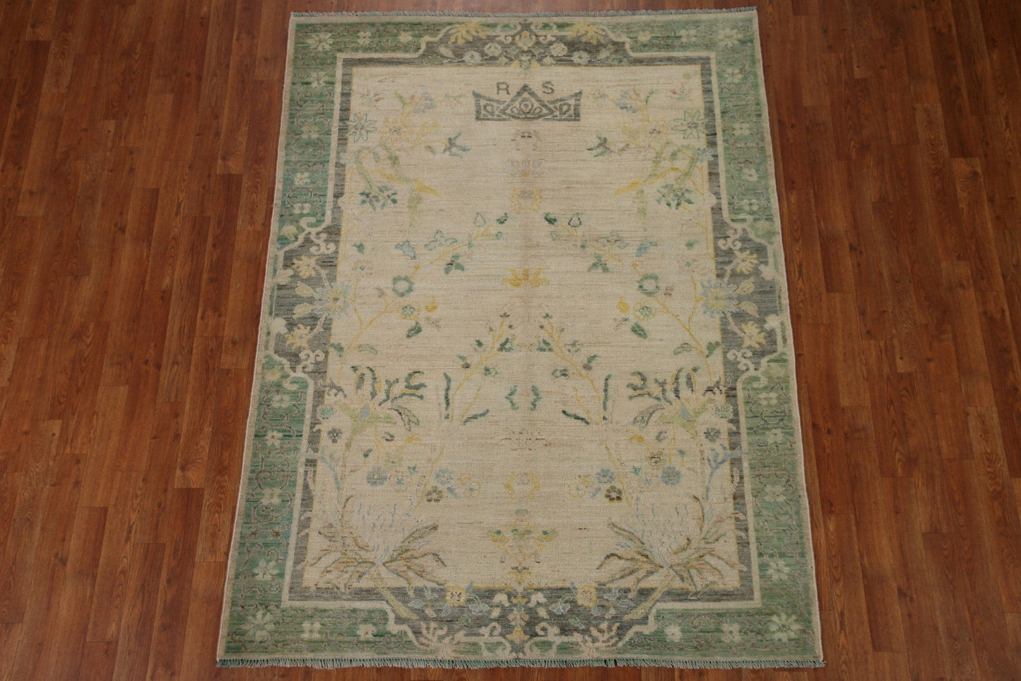 Vegetable Dye Oushak Oriental Area Rug 5x7