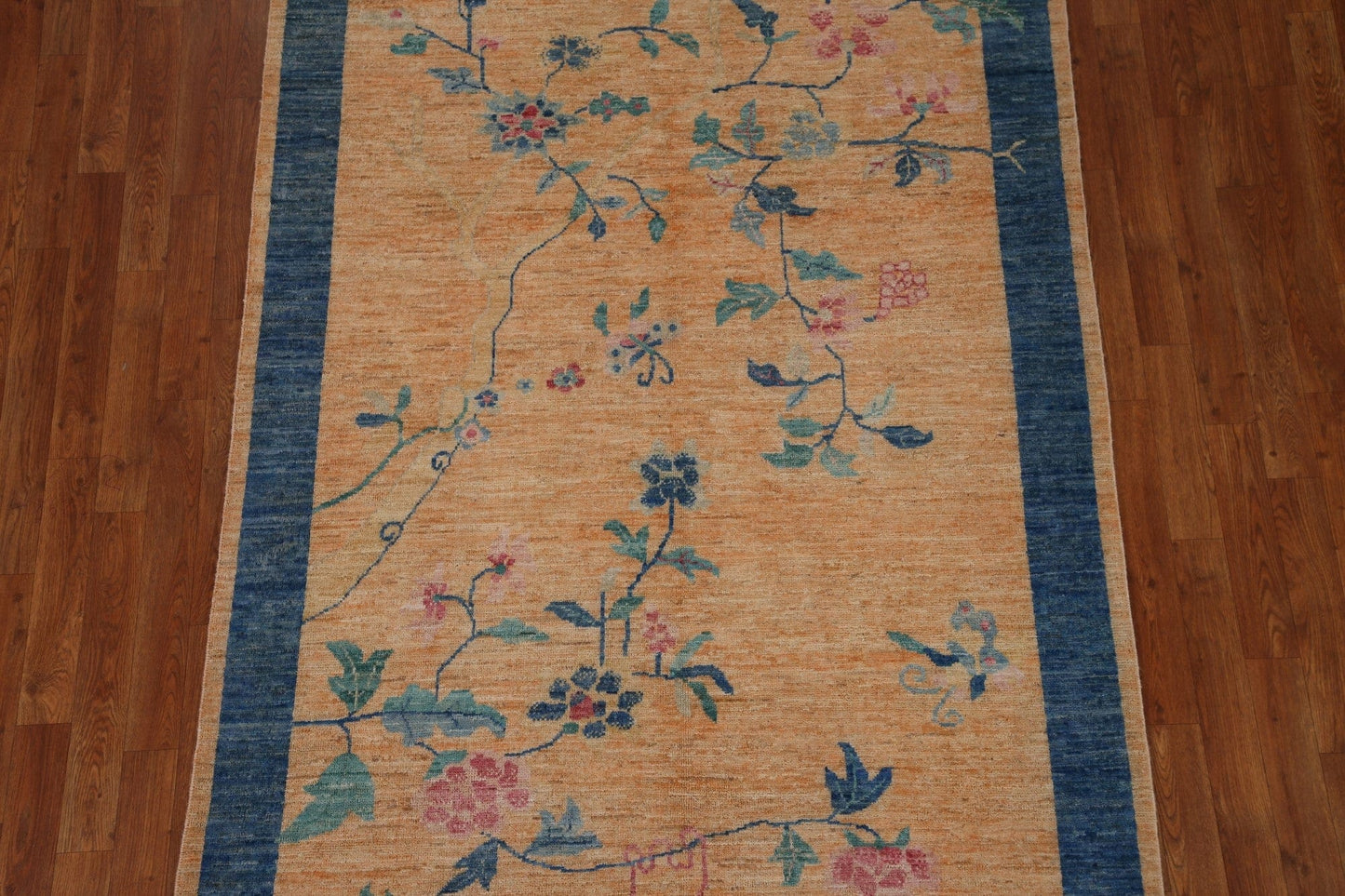 Floral Oushak Vegetable Dye Area Rug 5x7