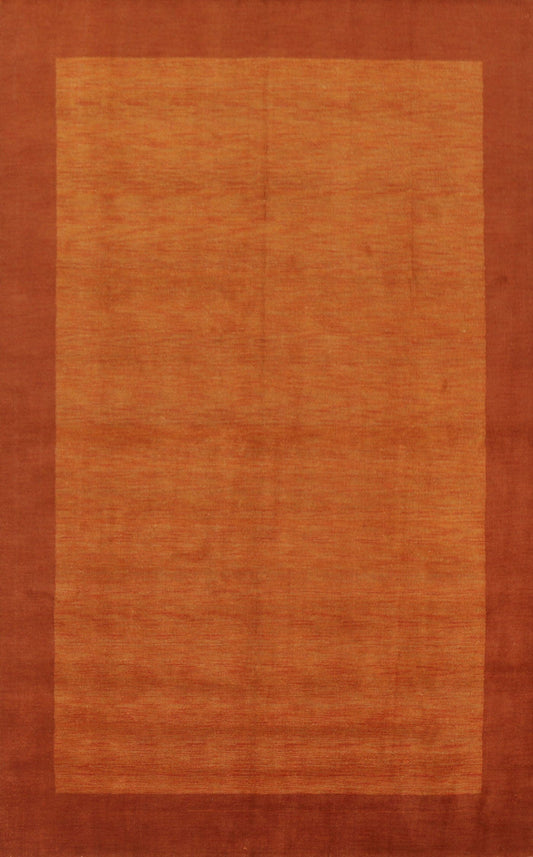 Orange Wool Gabbeh Modern Area Rug 8x12