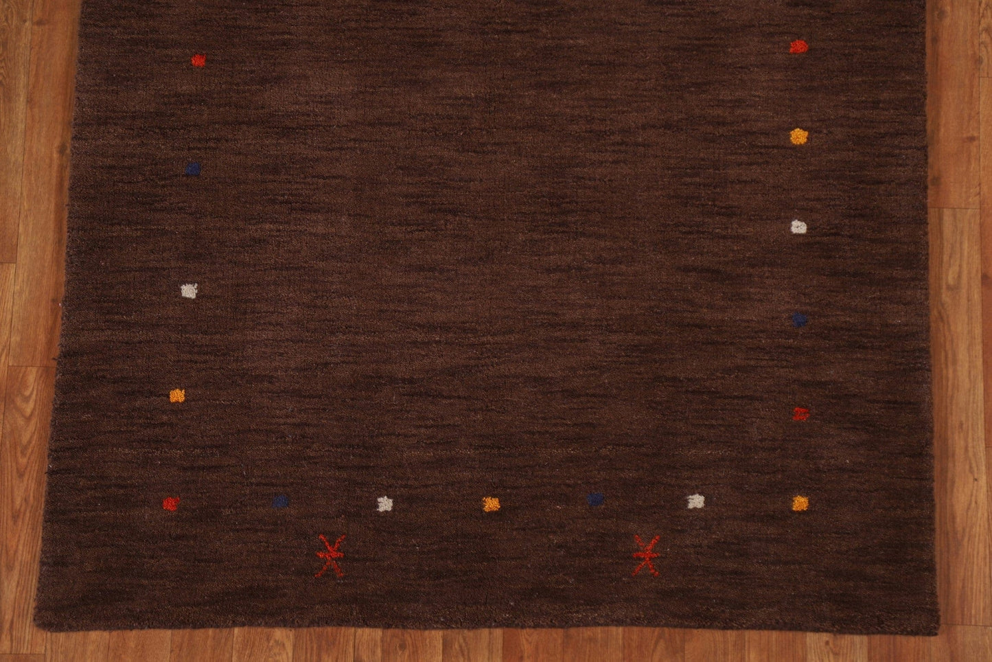 Brown Wool Gabbeh Oriental Area Rug 4x6