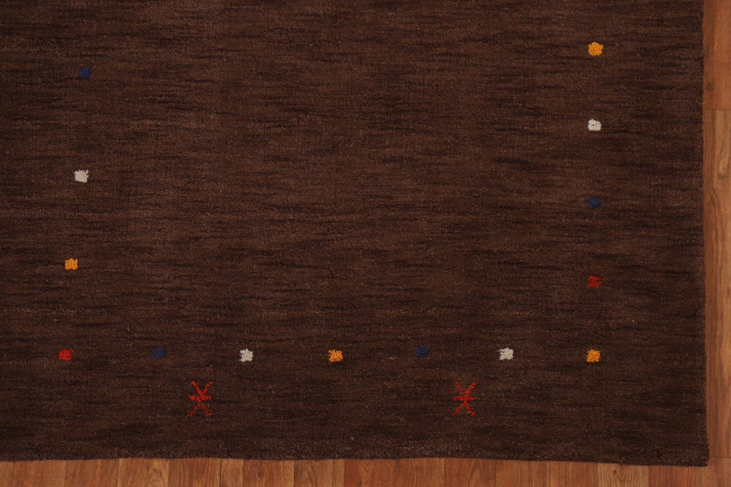 Brown Wool Gabbeh Oriental Area Rug 4x6