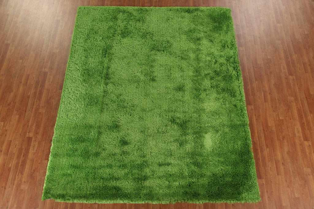 Green Shaggy Oriental Area Rug 8x10