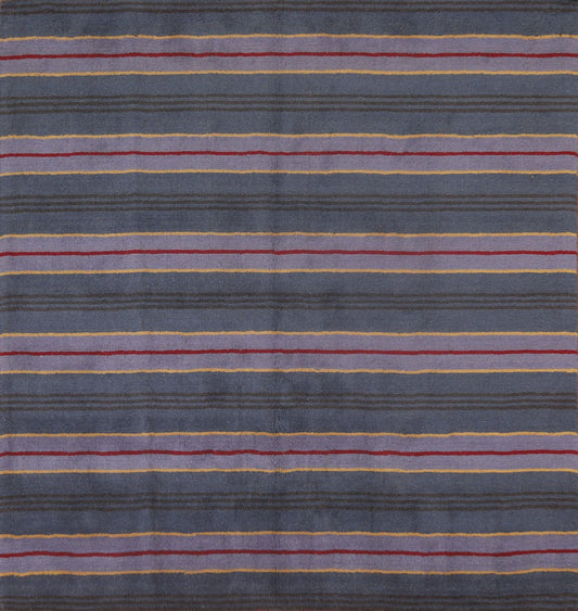 Striped Gabbeh Square Area Rug 7x7