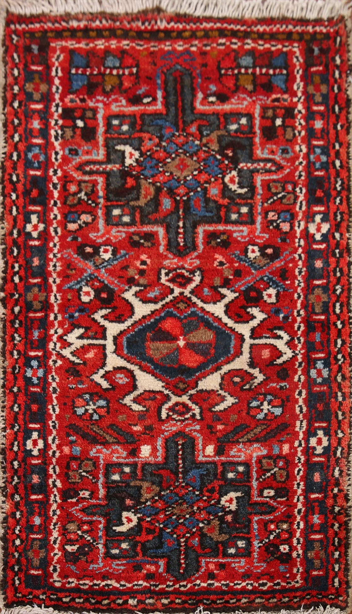 Vintage Wool Gharajeh Persian Area Rug 2x3