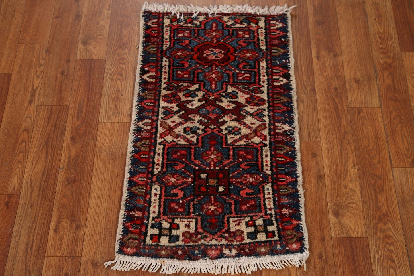 Vintage Gharajeh Geometric Persian Rug 1x2