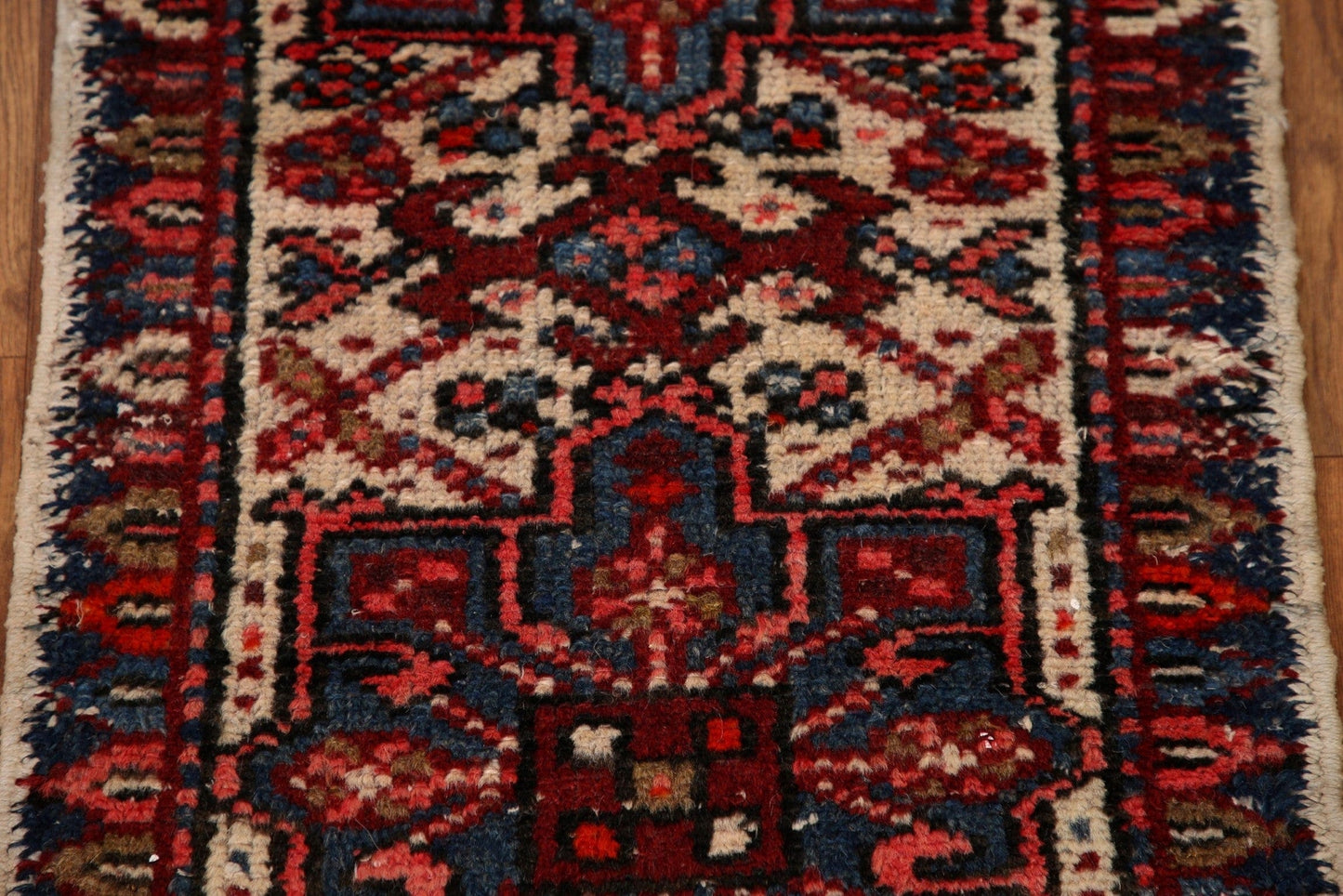 Vintage Gharajeh Geometric Persian Rug 1x2