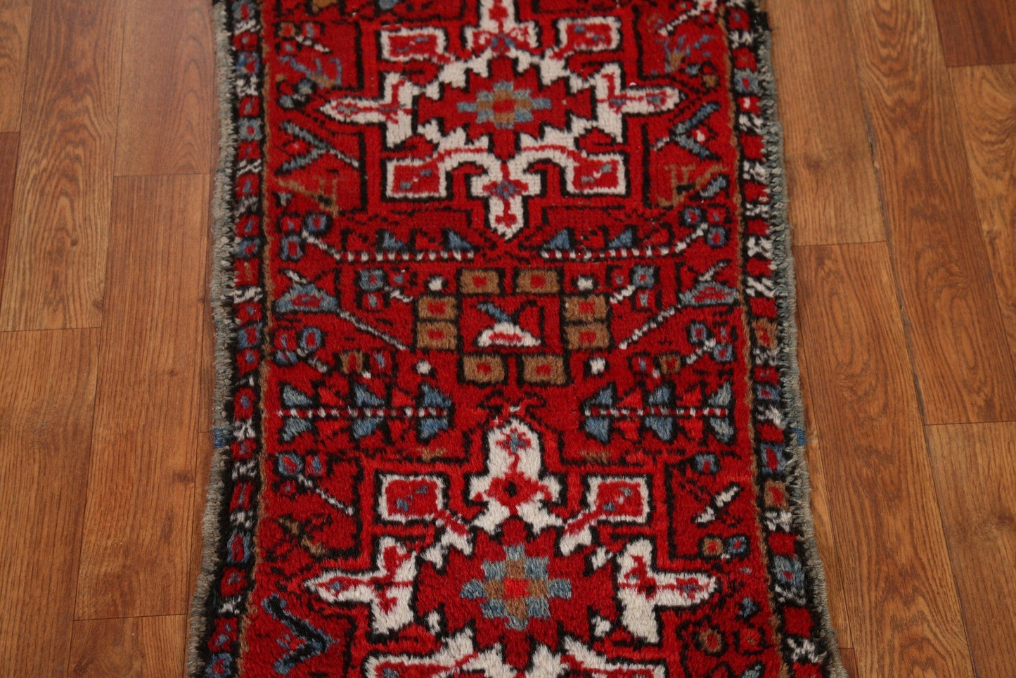 Red Wool Gharajeh Persian Vintage Rug 2x3