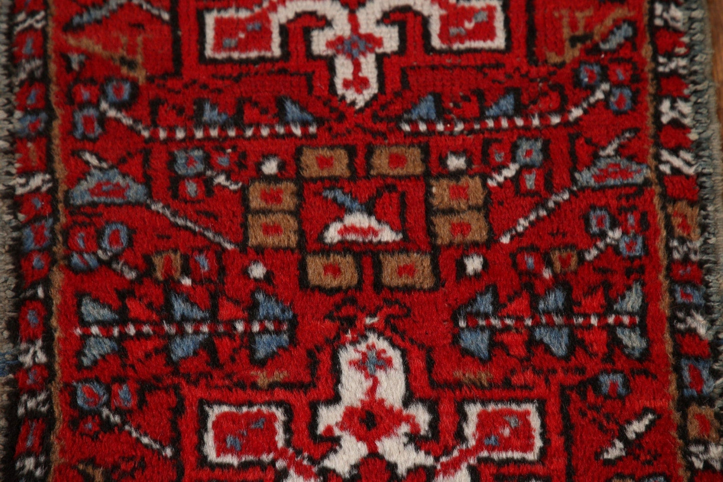 Red Wool Gharajeh Persian Vintage Rug 2x3