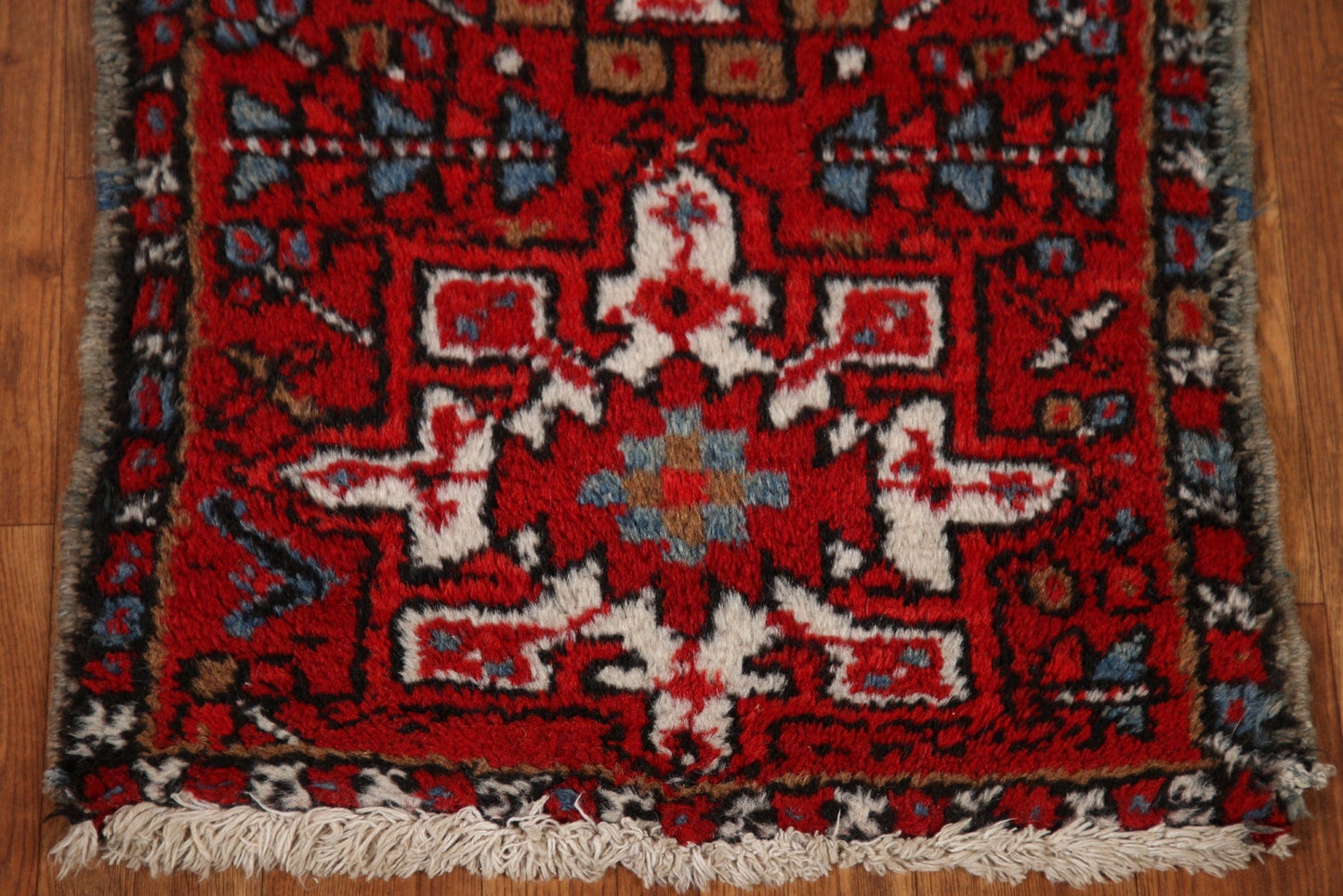 Red Wool Gharajeh Persian Vintage Rug 2x3