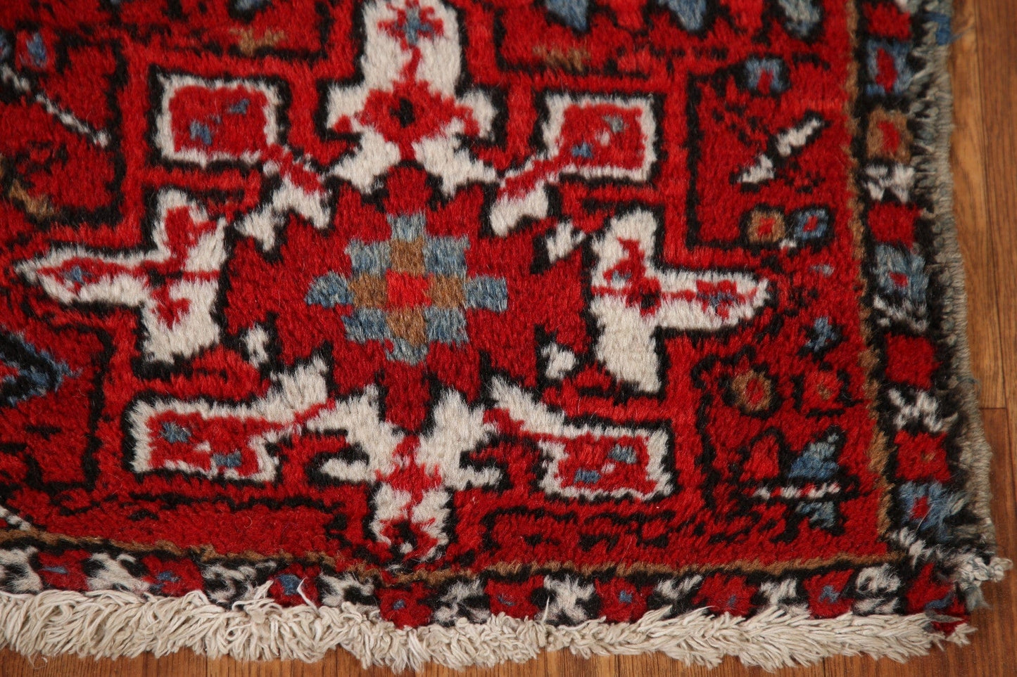 Red Wool Gharajeh Persian Vintage Rug 2x3