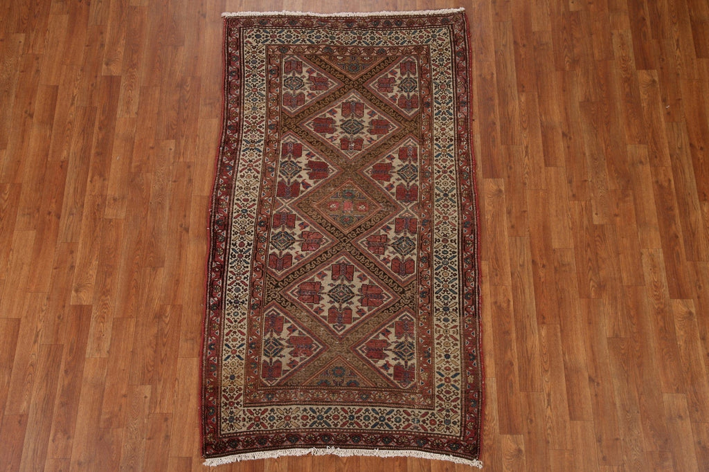 Pre-1900 Antique Vegetable Dye Malayer Persian Rug 3x6