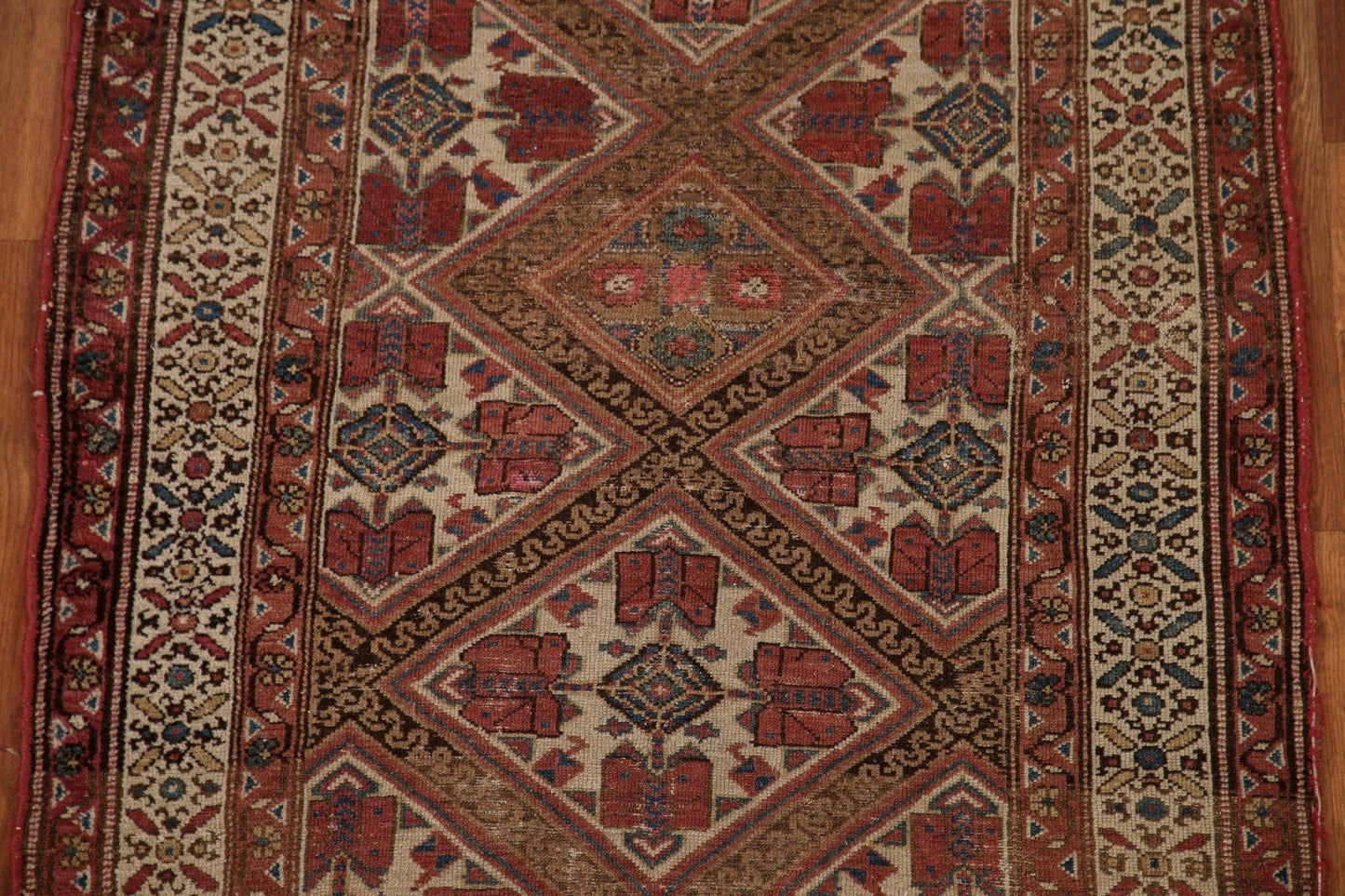 Pre-1900 Antique Vegetable Dye Malayer Persian Rug 3x6