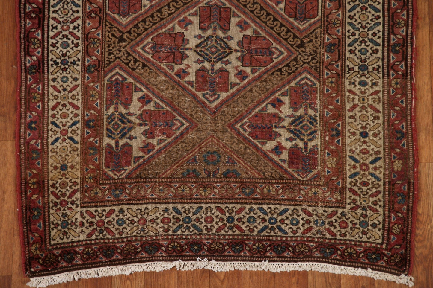 Pre-1900 Antique Vegetable Dye Malayer Persian Rug 3x6