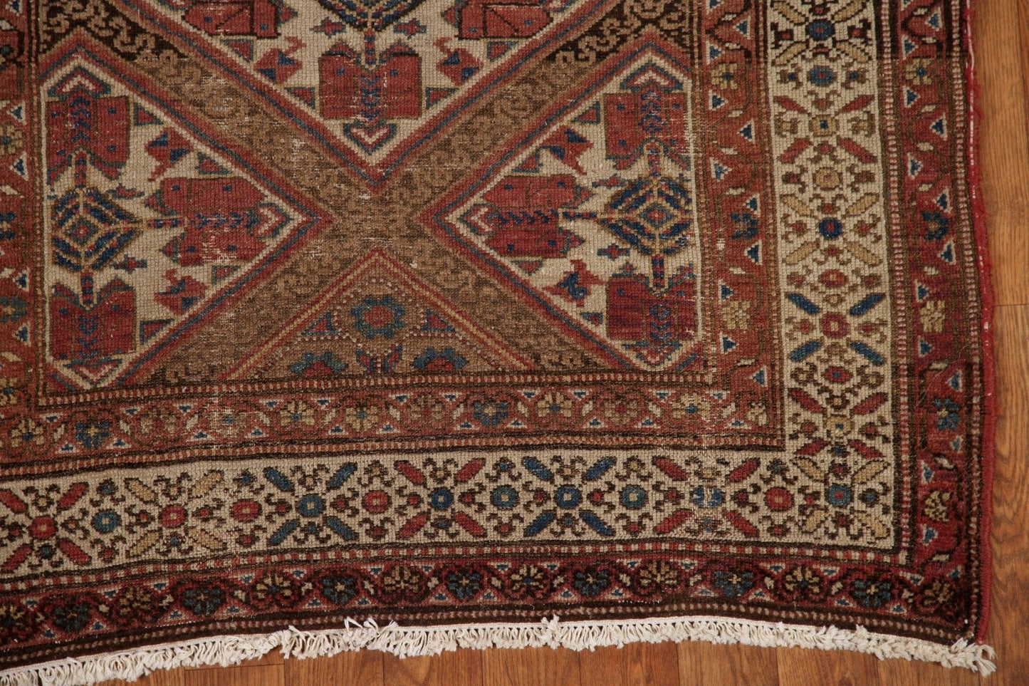 Pre-1900 Antique Vegetable Dye Malayer Persian Rug 3x6