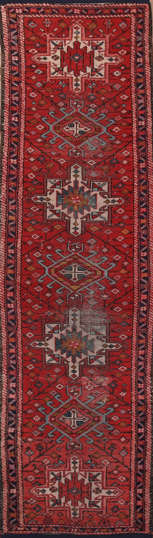 Antique Gharajeh Persian Runner Rug 2x9
