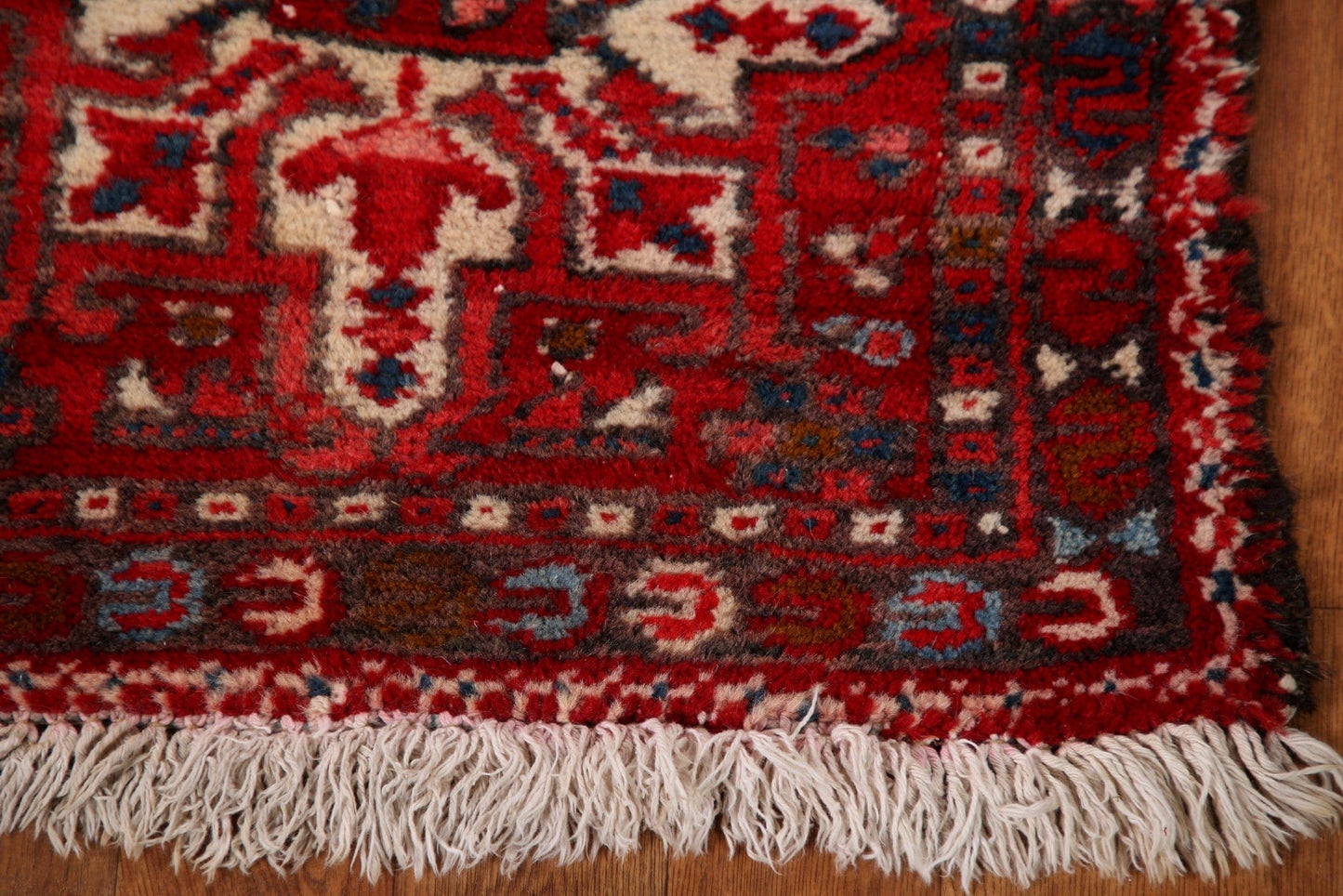 Vintage Red Gharajeh Persian Runner Rug 2x5