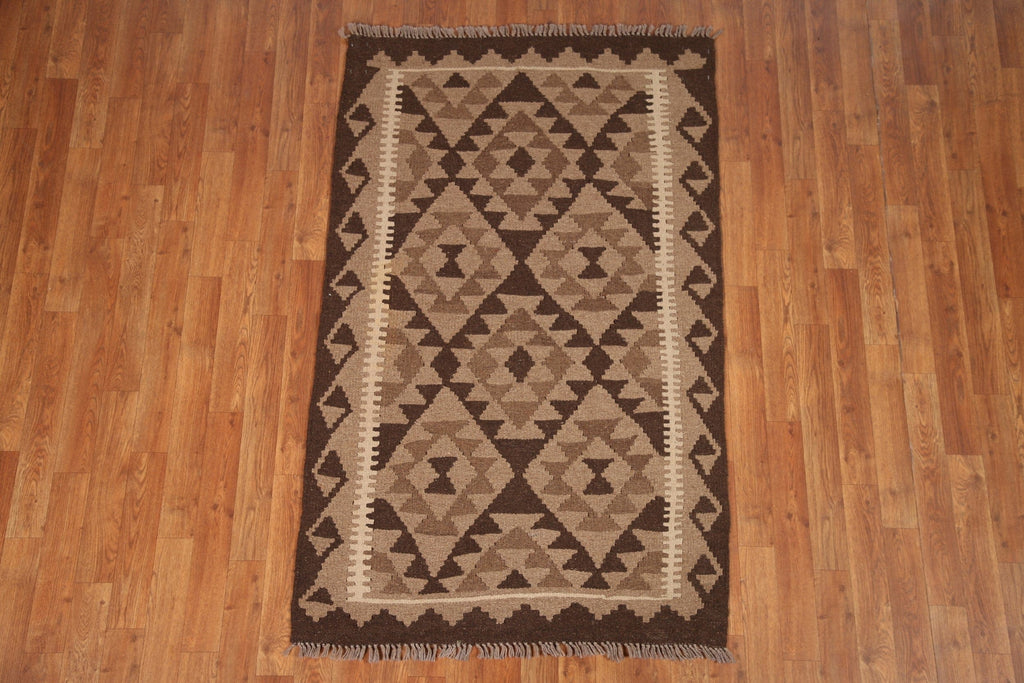 Reversible Wool Kilim Oriental Area Rug 3x5