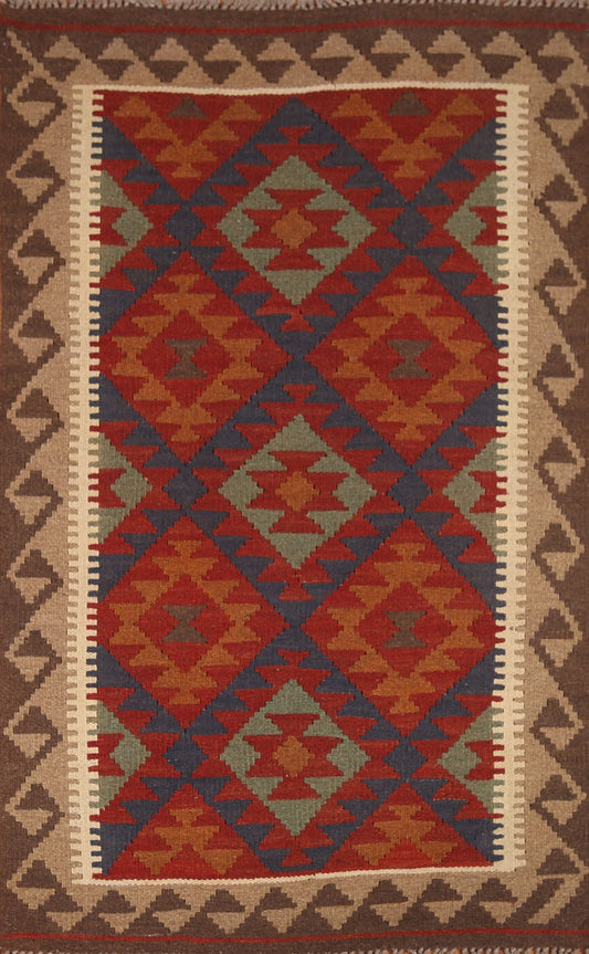 Reversible Wool Kilim Oriental Area Rug 3x5