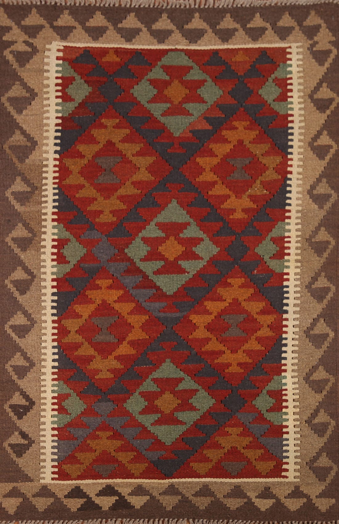 Reversible Wool Kilim Oriental Area Rug 3x5