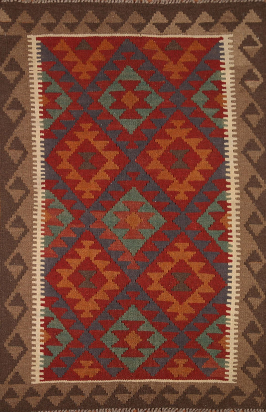 Reversible Wool Kilim Oriental Area Rug 3x5