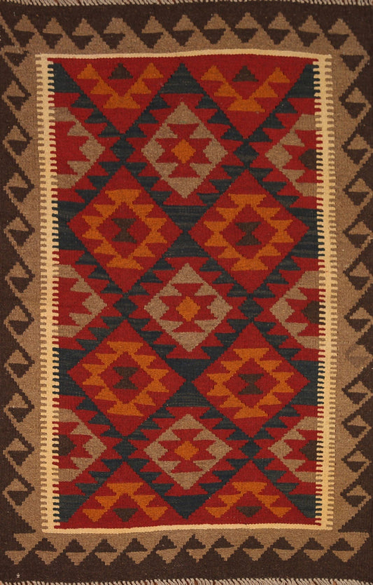 Kilim Reversible Wool Area Rug 3x5