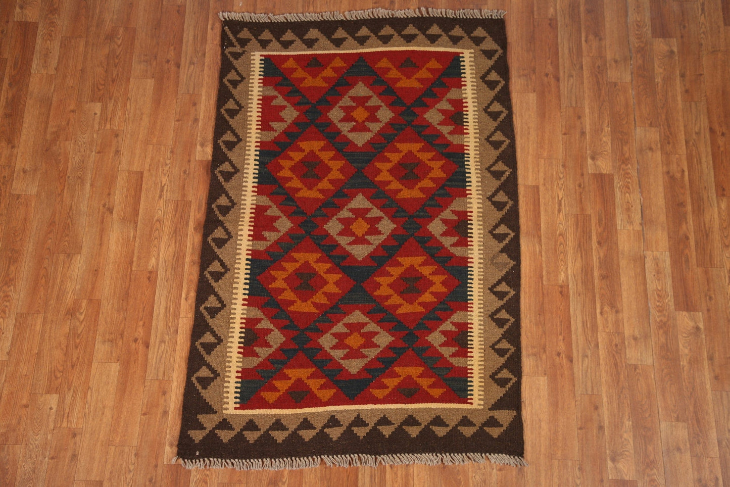 Kilim Reversible Wool Area Rug 3x5