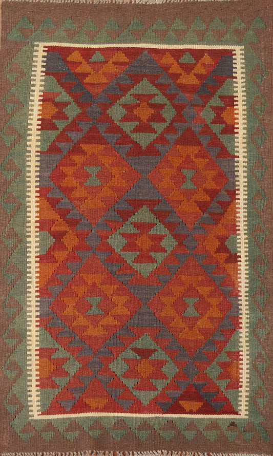 Colorful Reversible Kilim Oriental Area Rug 3x5