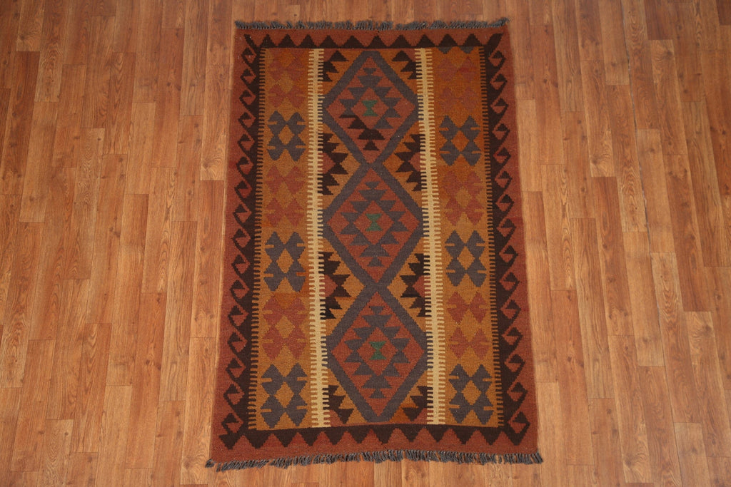 Reversible Wool Kilim Oriental Area Rug 3x5