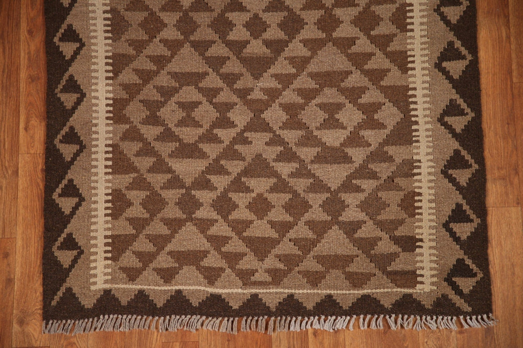 Brown Geometric Kilim Oriental Rug 3x5