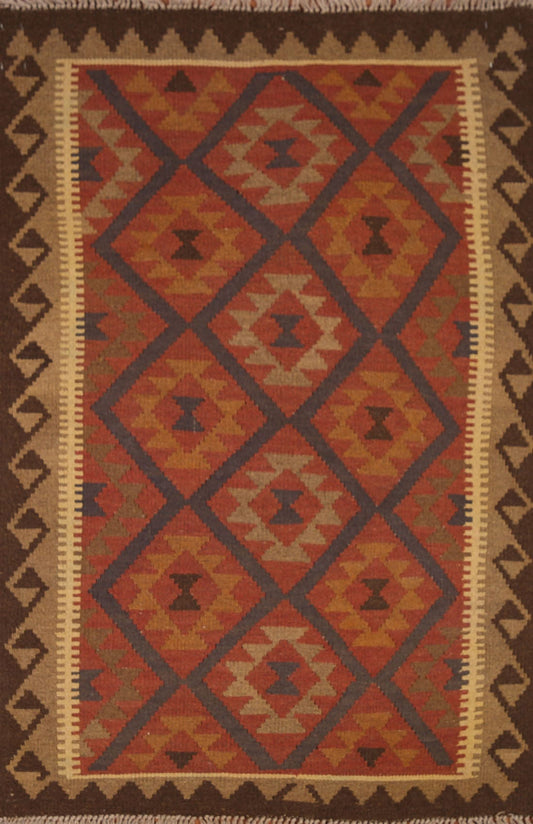 Orange Kilim Oriental Area Rug 3x5