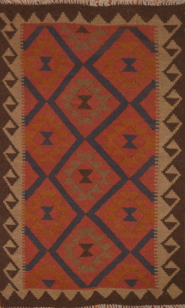 Reversible Wool Kilim Oriental Area Rug 3x5