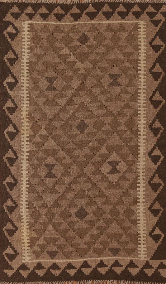 Brown Kilim Oriental Area Rug 3x5