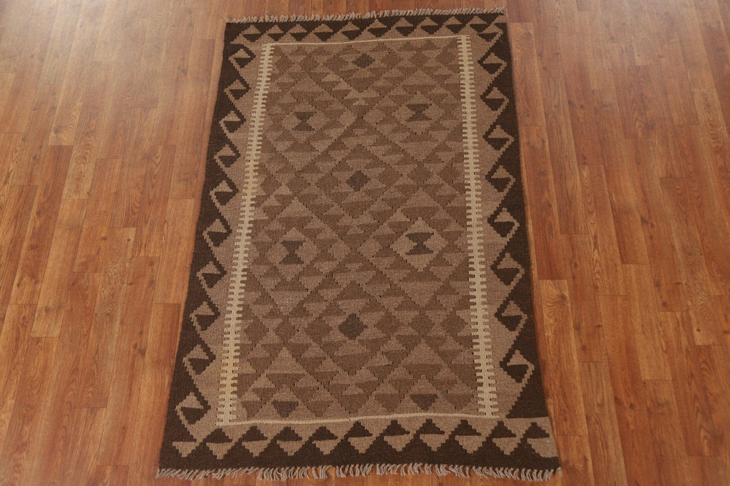 Brown Kilim Oriental Area Rug 3x5