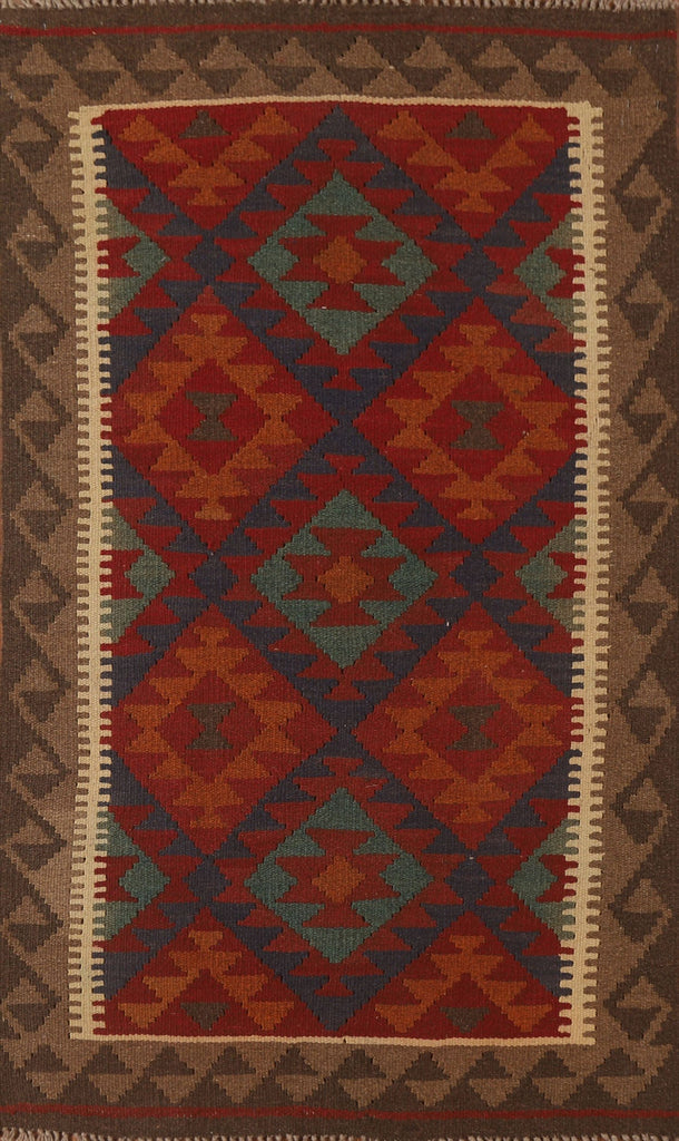 Reversible Wool Kilim Oriental Area Rug 3x5