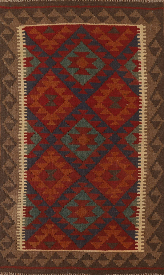 Reversible Wool Kilim Oriental Area Rug 3x5