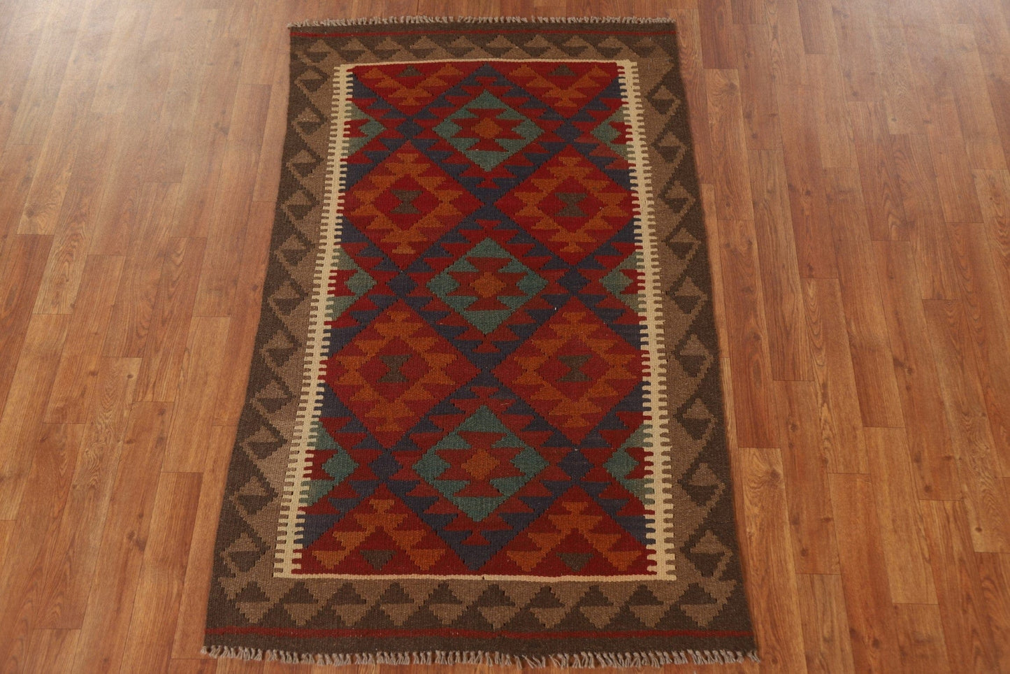 Reversible Wool Kilim Oriental Area Rug 3x5