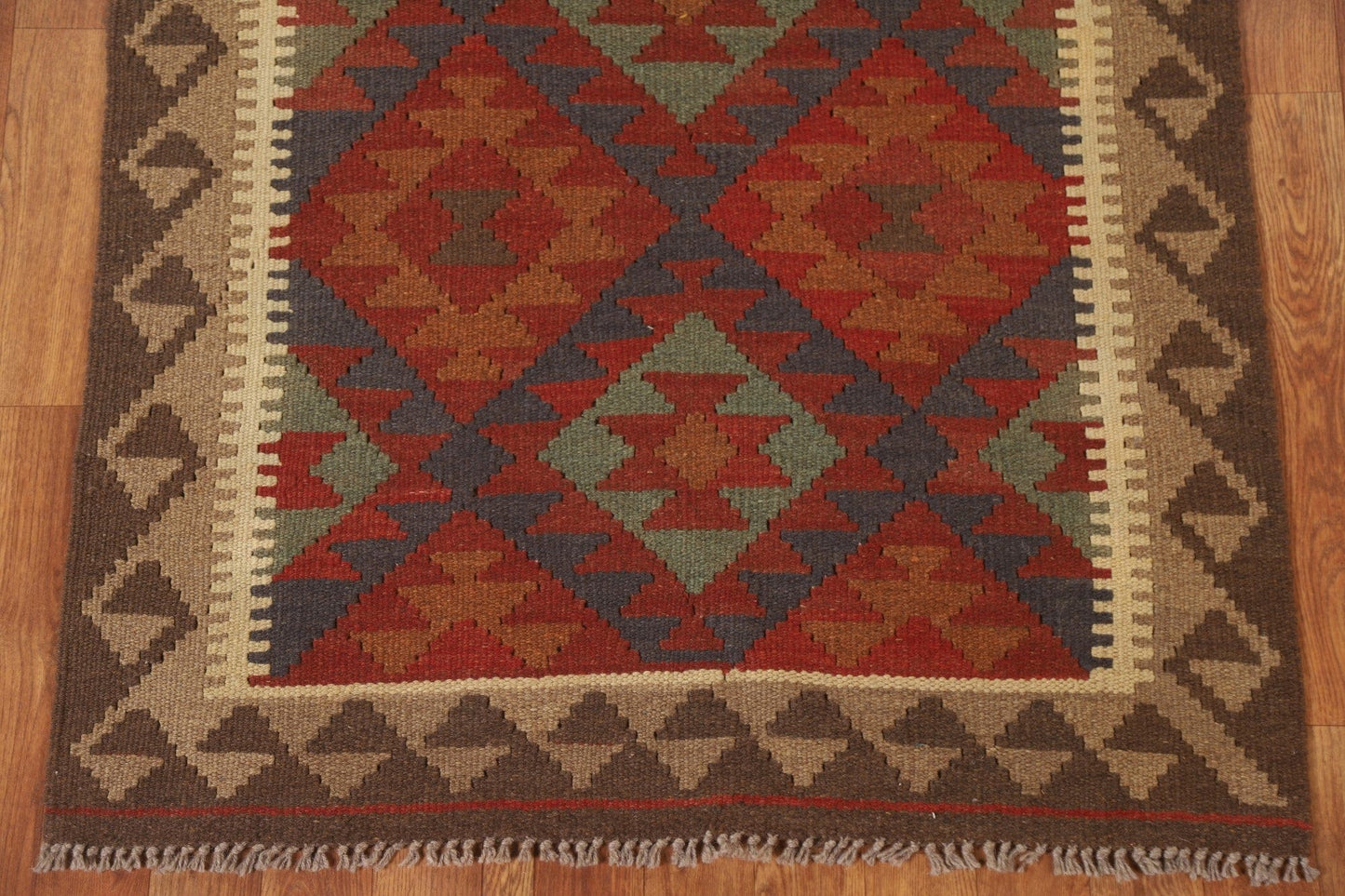 Handmade Wool Kilim Reversible Wool Rug 3x5