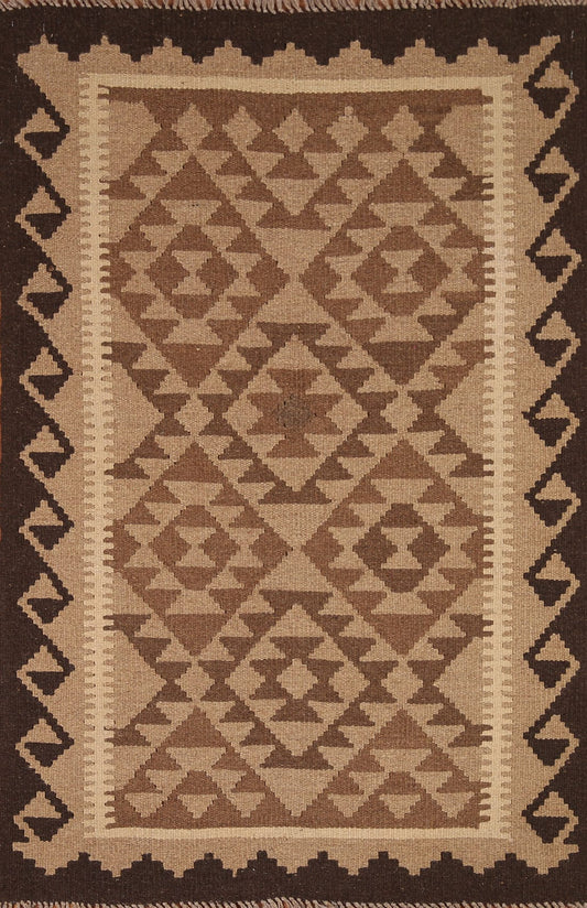 Reversible Kilim Wool Area Rug 3x5